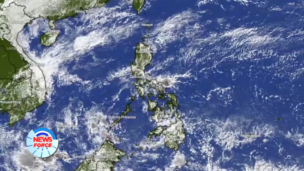 News today weather update showing rainfall across the Philippines
